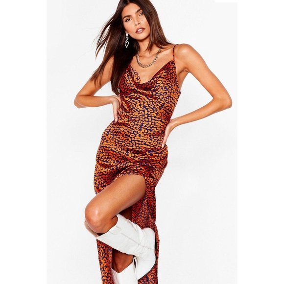 Nasty Gal Dresses & Skirts - Nasty Gal Cheetah Print Satin Cowl Maxi Dress 4
